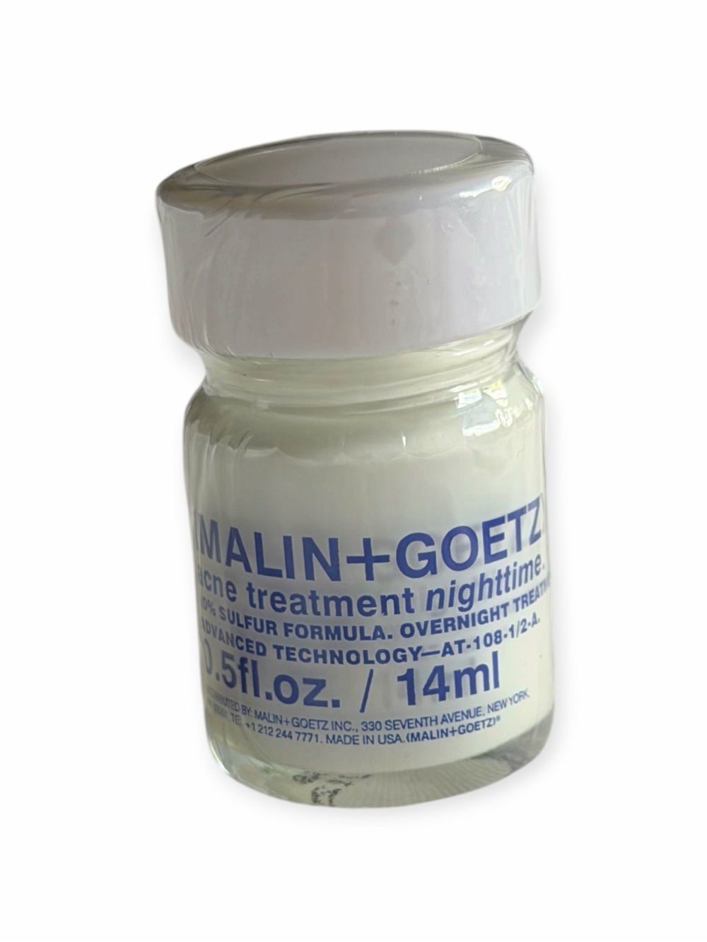 MALIN+GOETZ Acne Treatment Nighttime 10% Sulfur 0.5 oz 14ml New Sealed